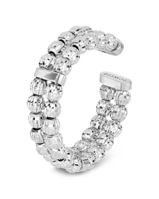 Desmo White Doppelreihiger Ring Mit Kristallperlen