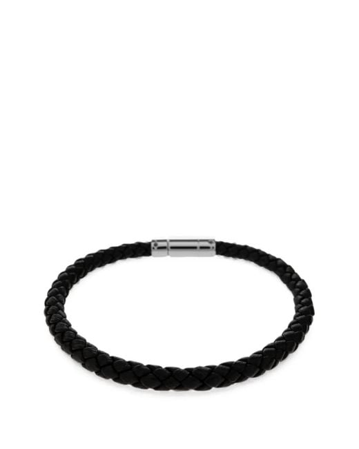 Tom Ford Black Braided Leather Bracelet for men