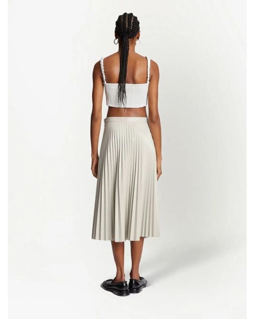 Proenza Schouler White Faux-Leather Pleated Skirt