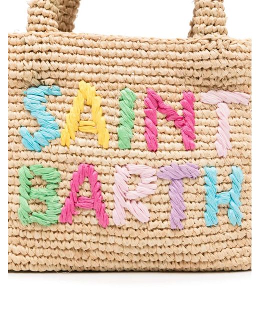 Mc2 Saint Barth Pink Raffia Tote Bag