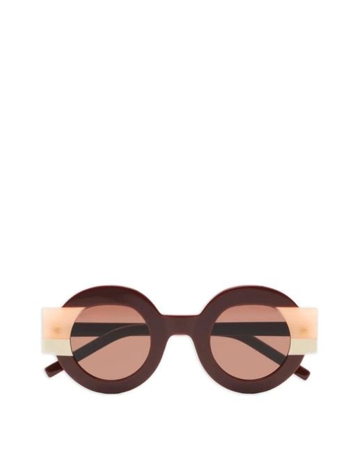 Kaleos Eyehunters Pink Clark Colourblock Round-Frame Sunglasses