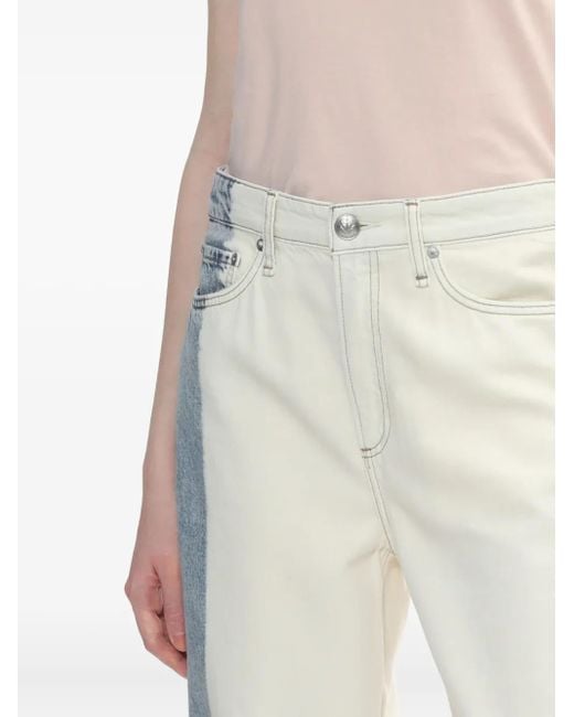 Rag & Bone White Logan Two-Tone Jeans