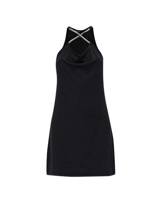 M I S B H V Black Chain-Detail Halterneck Dress