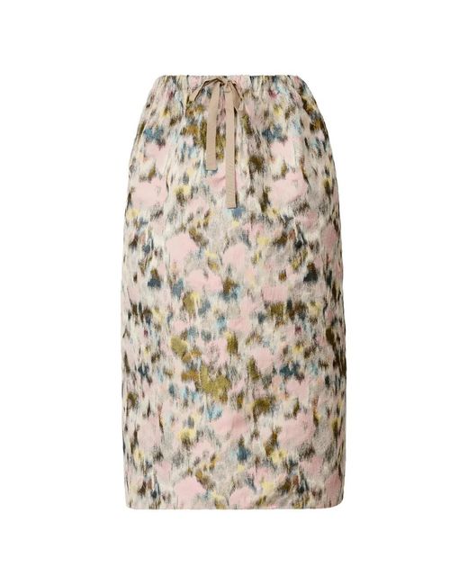 Fabiana Filippi White Floral Print Tie Skirt