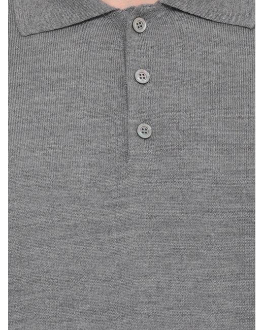 Moschino Gray Wool Polo Shirt for men