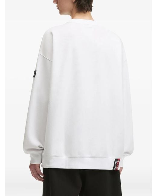 Izzue White Logo-Patch Crew-Neck Sweatshirt for men