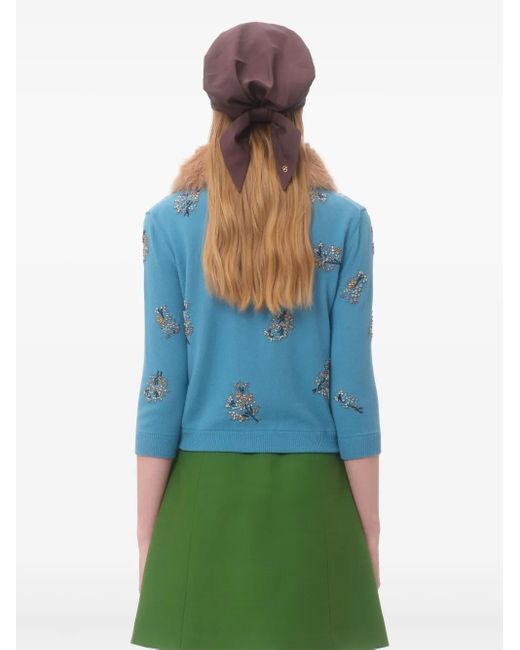 Valentino Garavani Blue Cardigan mit Stickerei