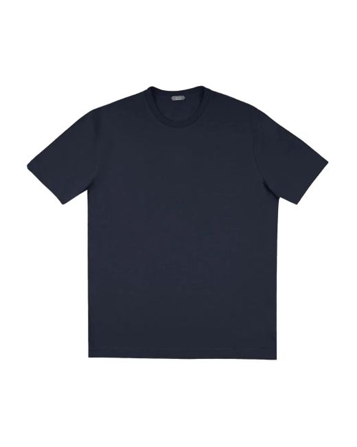 Zanone Blue Cotton T-Shirt for men