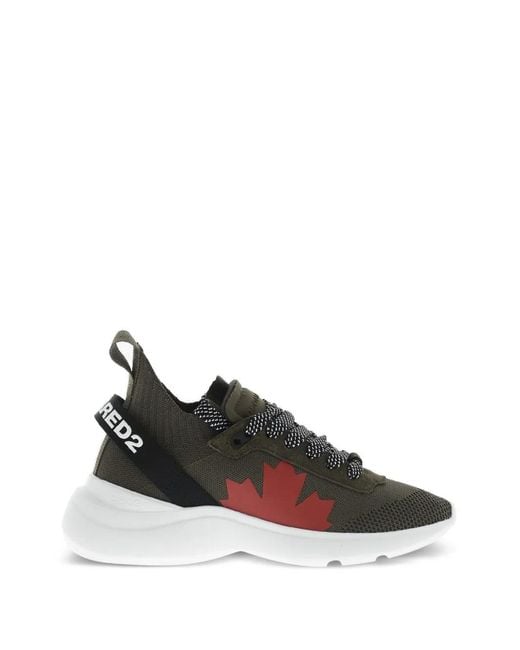 DSquared² Green Fly Maple-Leaf Sneakers