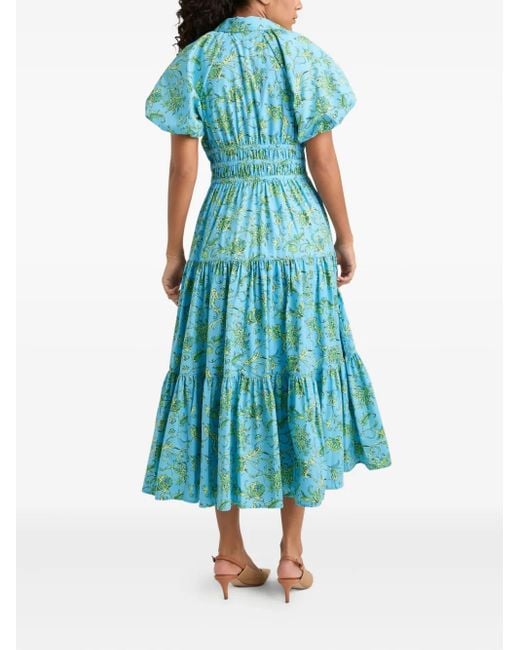 Vestido de manga farol a capas Cinq À Sept de color Blue