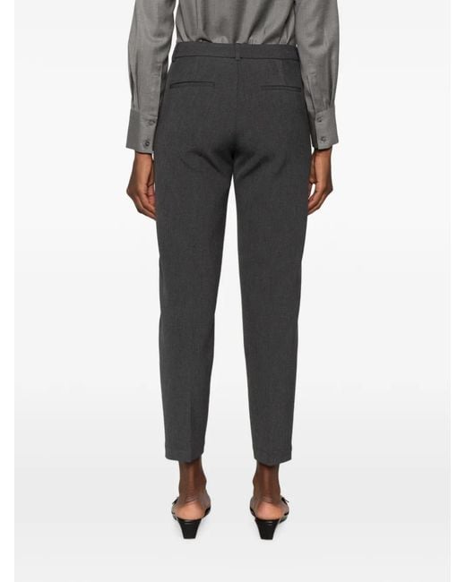 Peserico Gray Belt-Loop Cropped Trousers