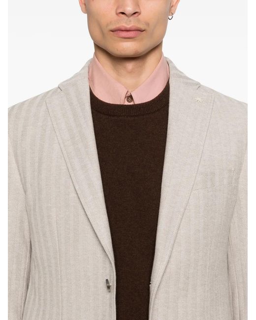 Manuel Ritz White Buttoned Pocket Blazer for men