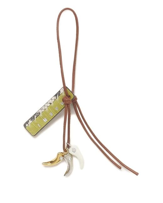 Marni Brown Leather Knotted Keyring