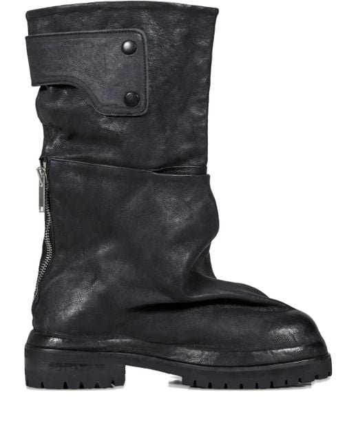424 Black Leather Boots for men