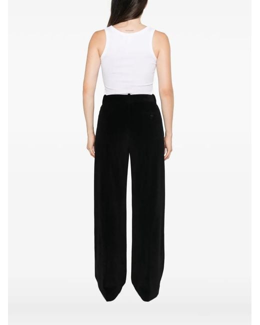 Circolo 1901 Black Velvet-Effect Trousers