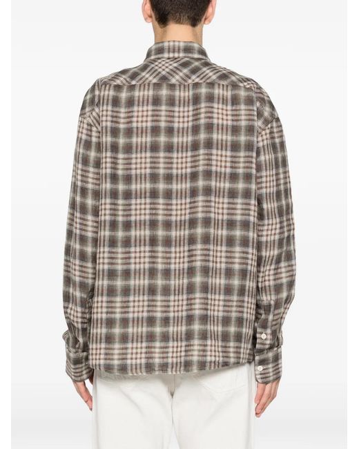 Roy Rogers Natural Patch-Pocket Checked Shirt for men