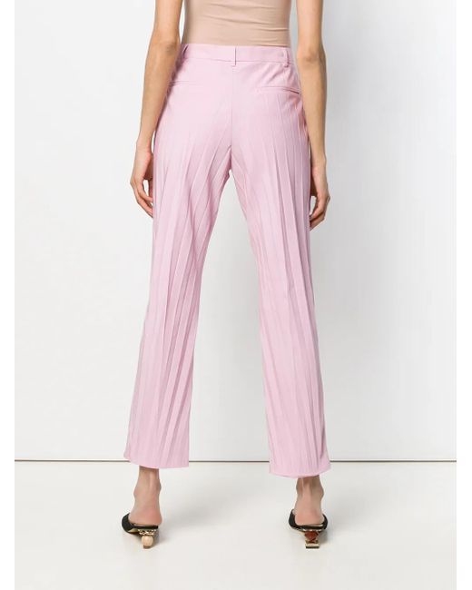 Valentino Garavani Pink Pleated Cropped Trousers