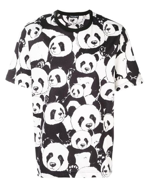 Dolce & Gabbana Black Panda Print T-shirt for men