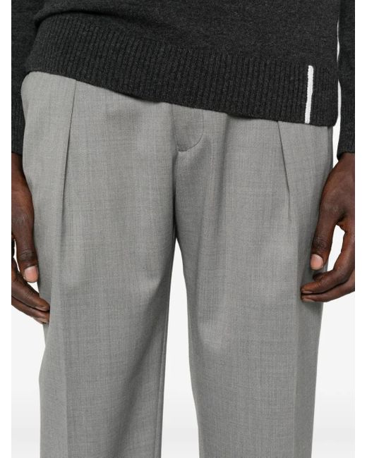 Briglia 1949 Gray Portobellos Pleated-Front Trousers for men