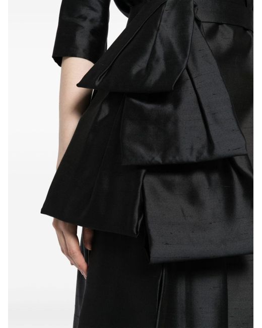Robe portefeuille à taille ceinturée Saiid Kobeisy en coloris Black