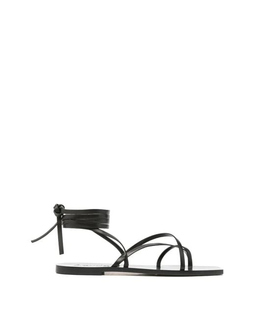 Aeyde White Norah Strappy Leather Sandals