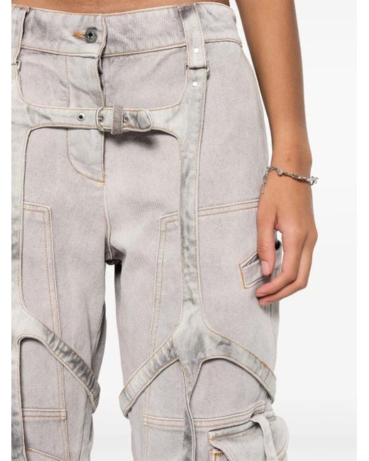 Off-White c/o Virgil Abloh Gray Oversized Cargo Jeans For