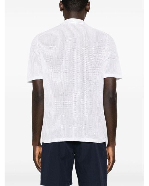 Ballantyne White Open-knit Linen Shirt for men