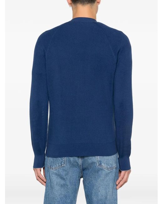 Jersey Con Botones Y Cuello En V Brunello Cucinelli de hombre de color Blue
