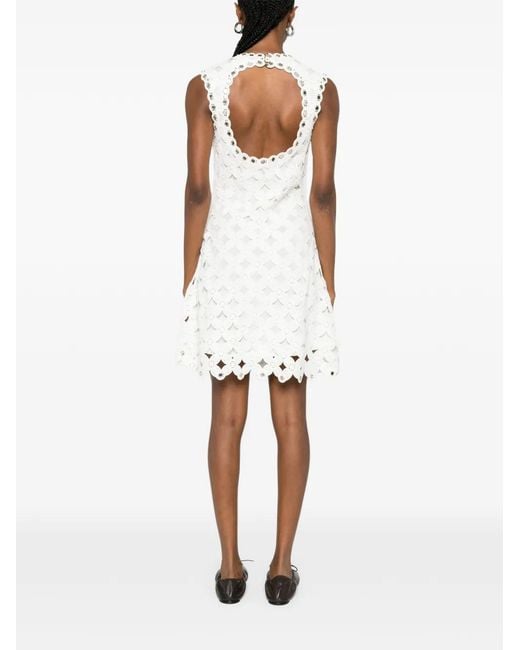 Maje White Mirrored Crochet Dress