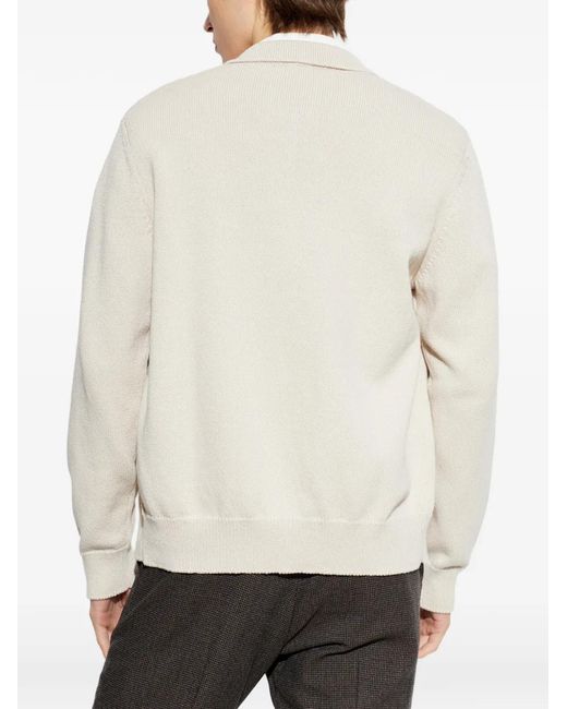 Eleventy White Button Knitted Cardigan for men