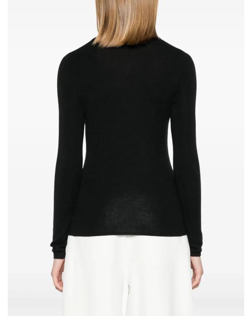 Eric Bompard Black Knitted Polo Top