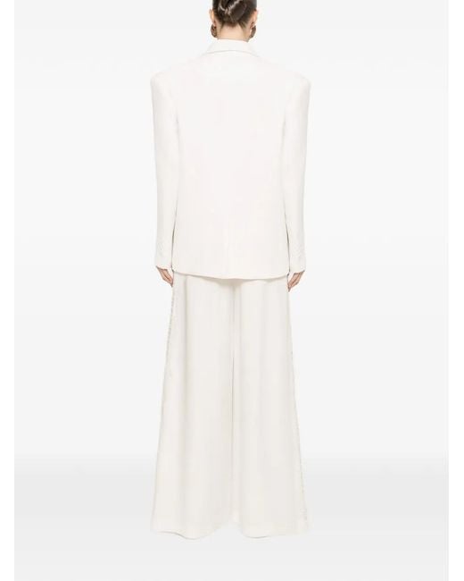 Nissa White Lace-Insert Blazer