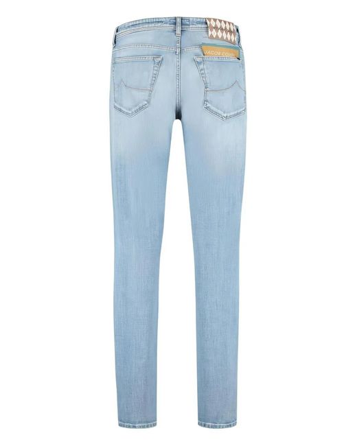Jacob Cohen Blue Logo-Patch Jeans for men