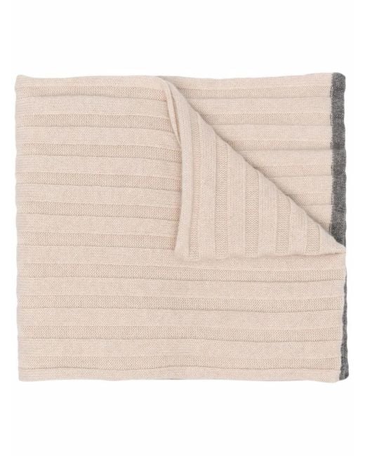 Brunello Cucinelli Multicolor Ribbed Knit Scarf for men