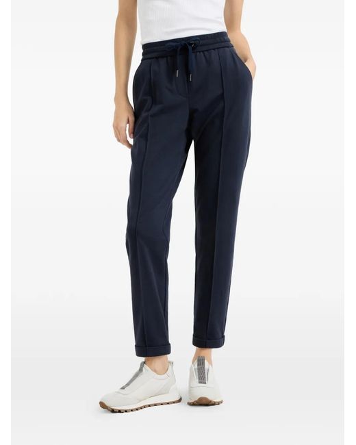Brunello Cucinelli Blue Drawstring-Fastening Trousers