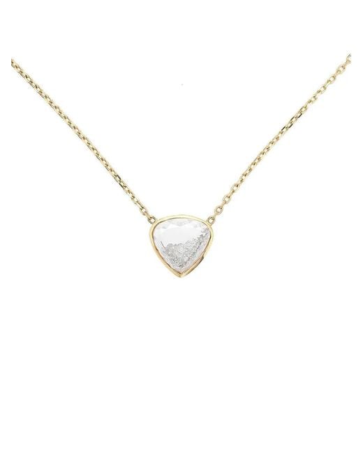 Moritz Glik Metallic 18K Naipe Heart-Ish Diamond Necklace