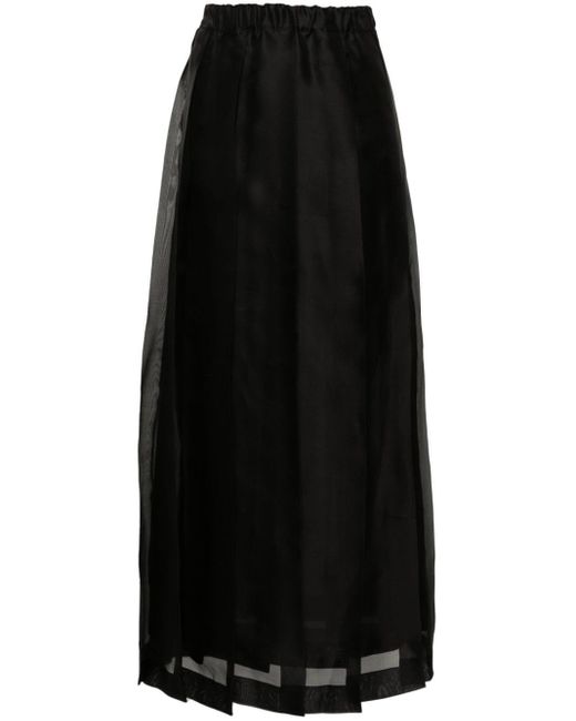 Jupe en organza à design plissé Fabiana Filippi en coloris Black