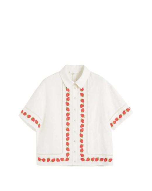 Chinti & Parker White Strawberry Shirt