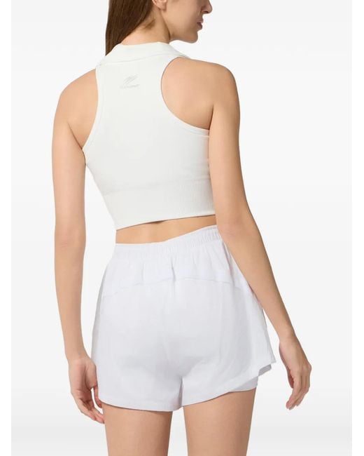 Philipp Plein White Polo-Neck Cropped Top