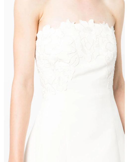 Sachin & Babi White Alana Floral-Appliqué Mini Dress