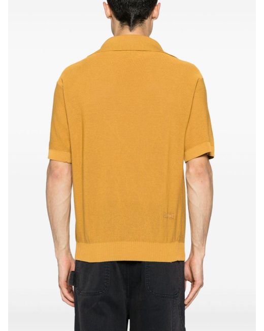 Bode Yellow Logo-embroidered Cotton Polo Shirt for men