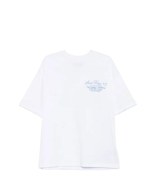 Amiri White Logo-Print Crew-Neck T-Shirt for men