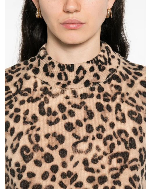 Semicouture Brown Top mit Leoparden-Print