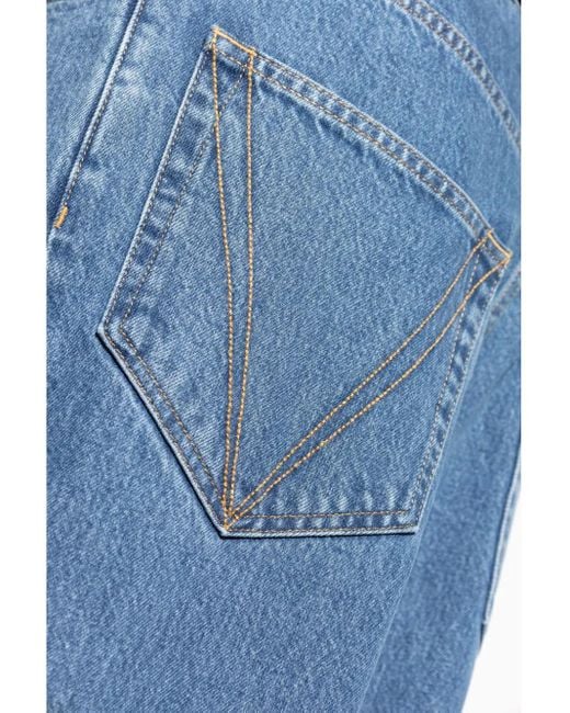 Vetements Blue Logo-Stitch Wide-Leg Jeans