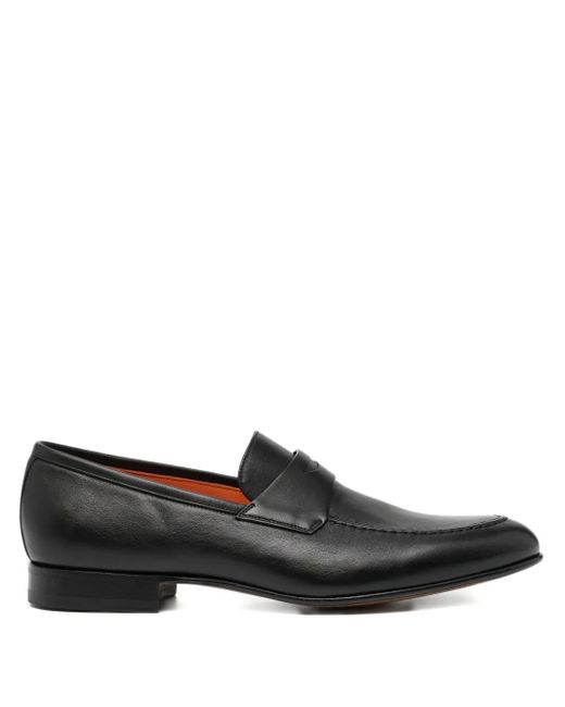 Santoni Black Meraviglia Loafers for men