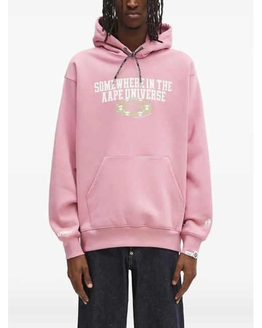 Hoodie À Logo Moonface Aape By A Bathing Ape pour homme en coloris Pink