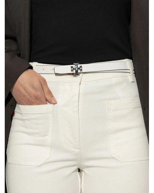 Tory Burch White Leather Belt