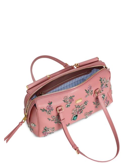 Dolce & Gabbana Pink Medium Vittoria Leather Tote Bag