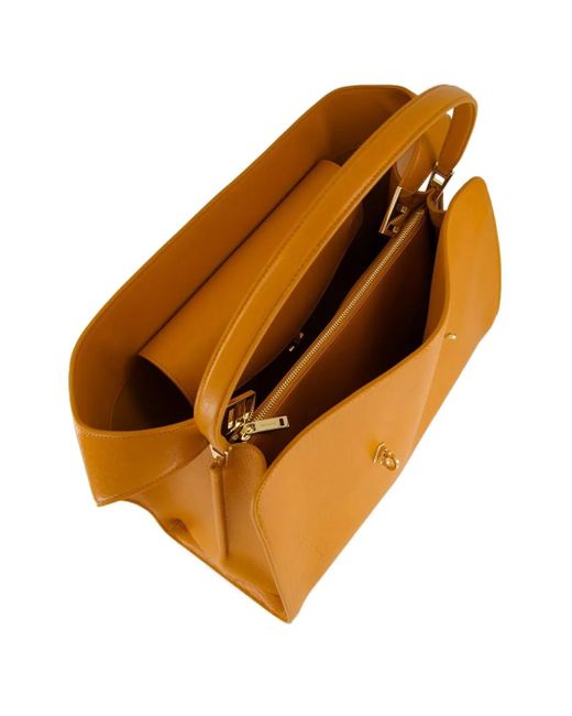 Ferragamo Orange Medium Hug Maxi-Grain Leather Shoulder Bag