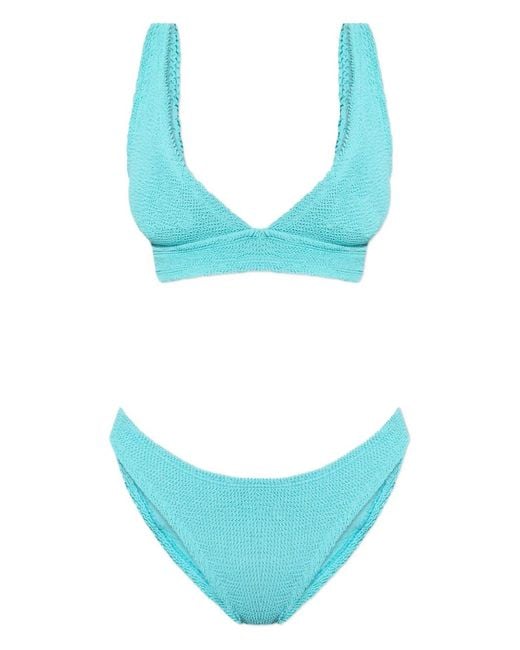 Hunza G Blue Carla Crinkle Bikini